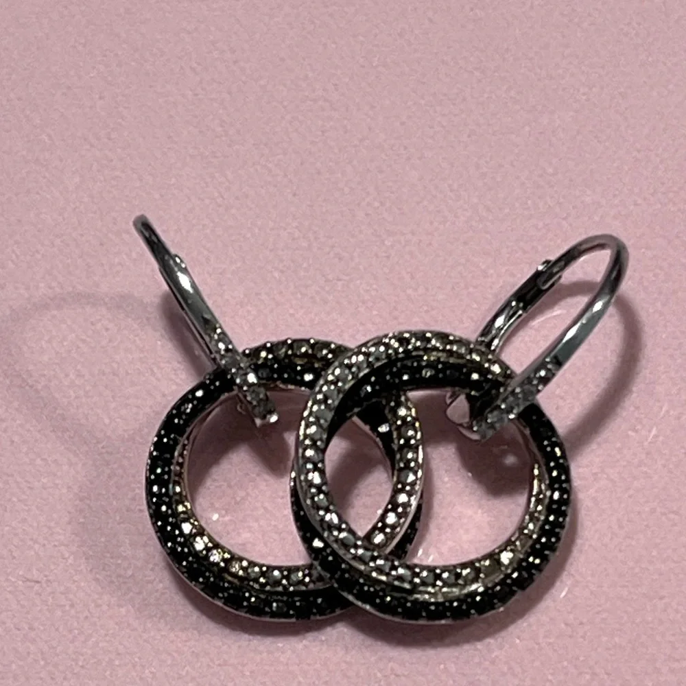 MIADORA LOVED AUTHENTIC STERLING SILVER NATURAL WHITE DIAMOND DANGLING EARRINGS